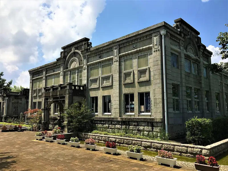 Historic waterworks building at Nagaoka Suido Park